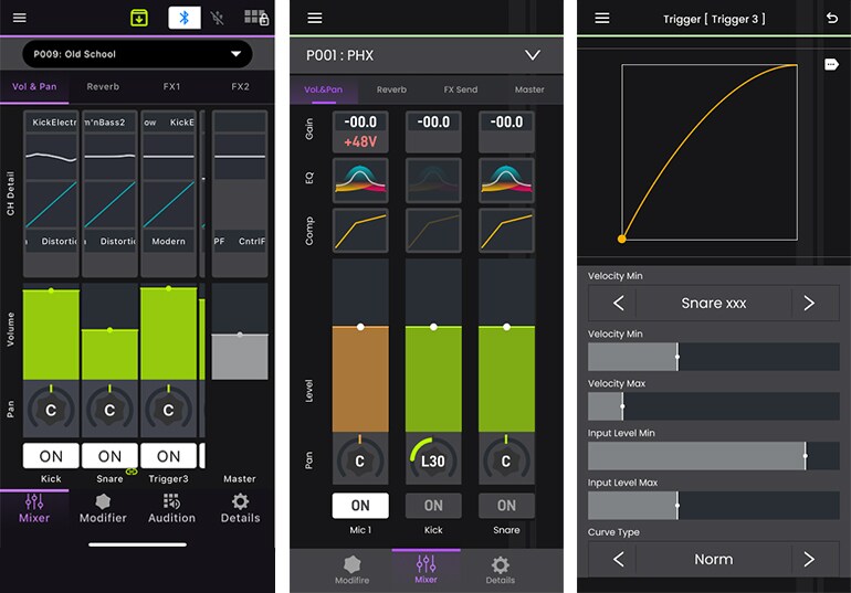 Skärmen i appen EAD Touch som visar detaljerade inställningar.