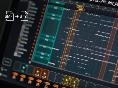 PSR-E483 Bild av MIDI Song till Style-appen