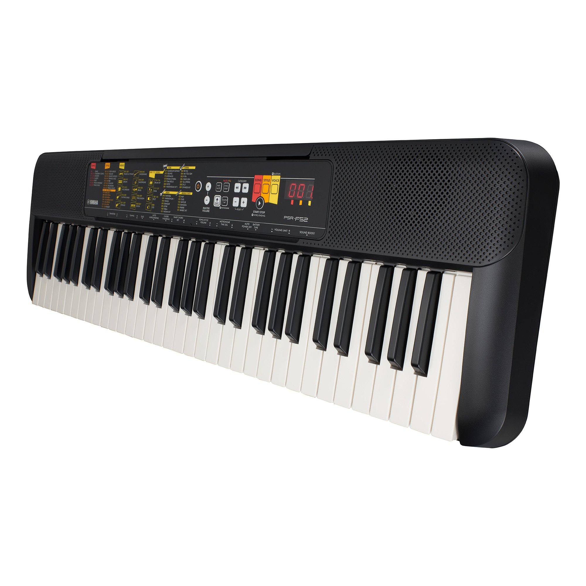 Yamaha PSR-F52 Digital Keyboard schwarz 144 Instrumentenklängen und 158 Begleit-Styles Kompaktes digitales Keyboard für Einsteiger mit 61 Tasten 