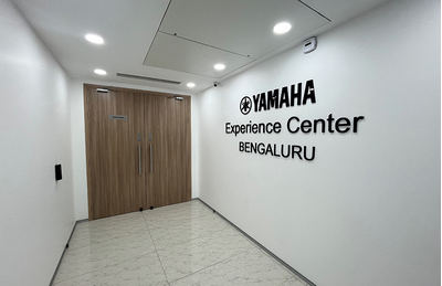 Bengaluru training facility entrance with Yamaha signage.