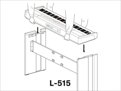 A diagram showing two people setting the P-525 on the optional stand