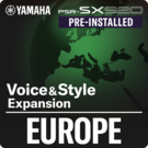 Europa (förinstallerat expansionspaket – data kompatibel med Yamaha Expansion Manager)