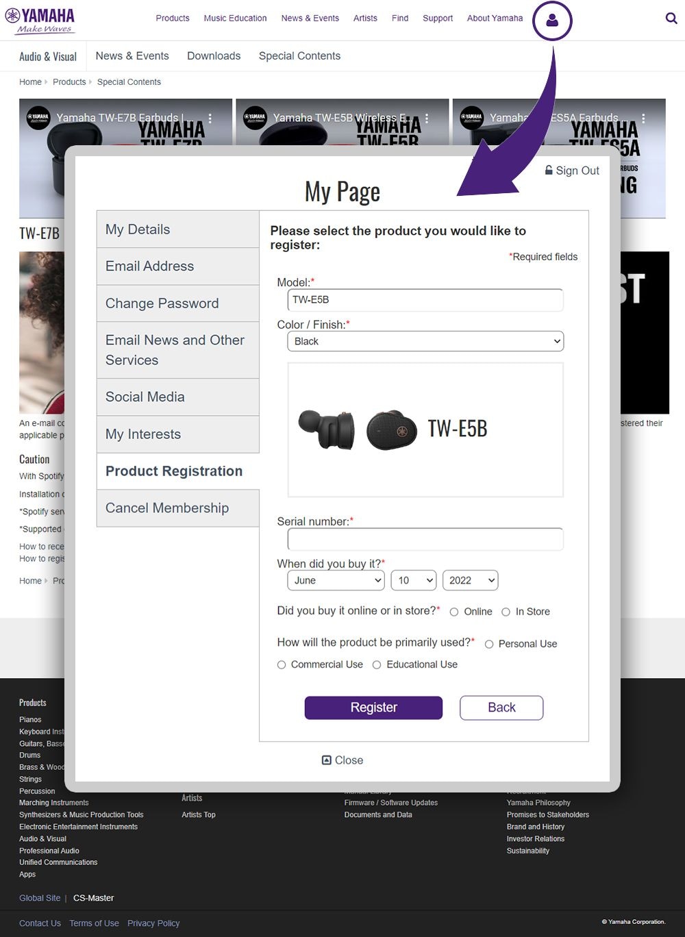 How to register your product correctly